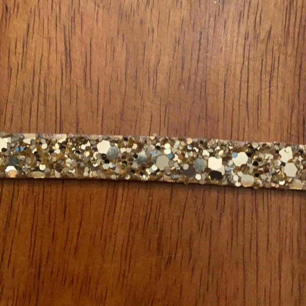 Crewcuts leather gold glitter belt